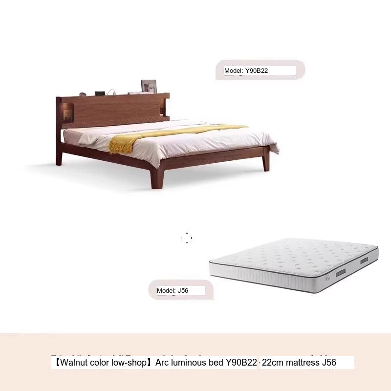 GENJI Miyamoto Solid Wood Nordic Double Bed - Luminous Oak Design from GENJI