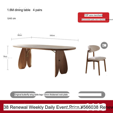 QUANMU Alaric Elegant Rock-Plate Oval Dining Table from QUANMU
