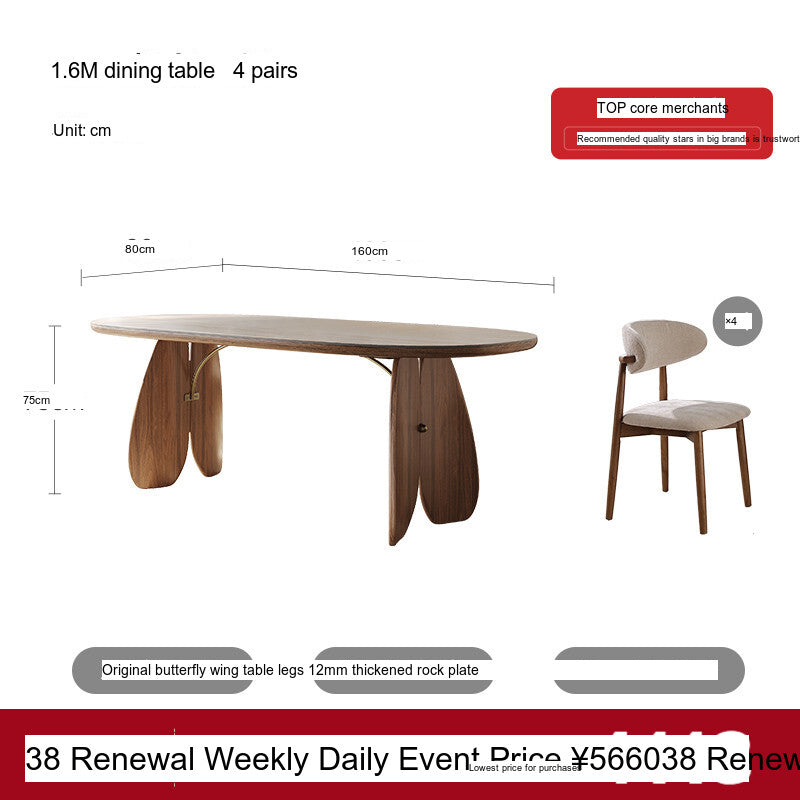 QUANMU Alaric Elegant Rock-Plate Oval Dining Table from QUANMU