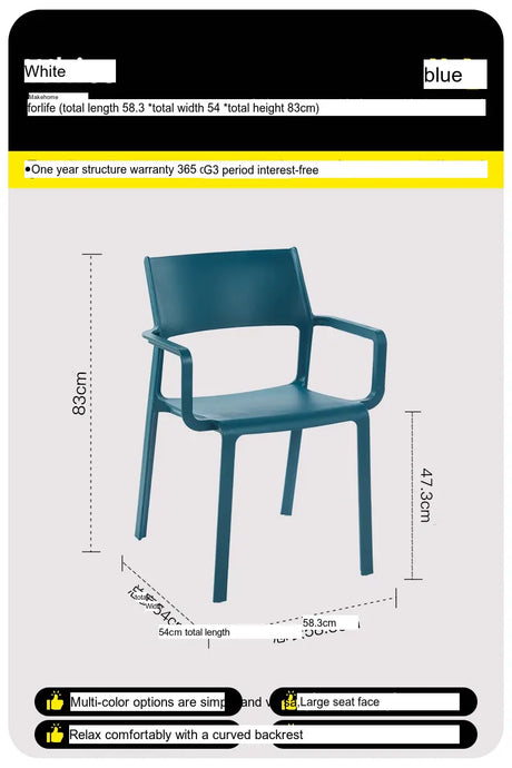 ABOUT WHITE LYSANDER Modern Minimalist Plastic Dining Chair from ABOUT WHITE