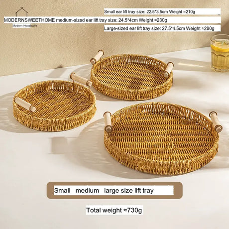 MH Zoriana Chic Imitation Rattan Fruit Plate Home Basket from MH
