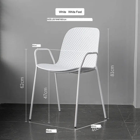 ABOUT WHITE Marcellus Sleek Armrest Plastic Dining Chair from ABOUT WHITE