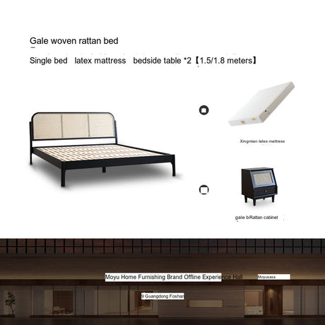 MOYU Isolde Retro Dual-Color Solid Wood Bed from MOYU