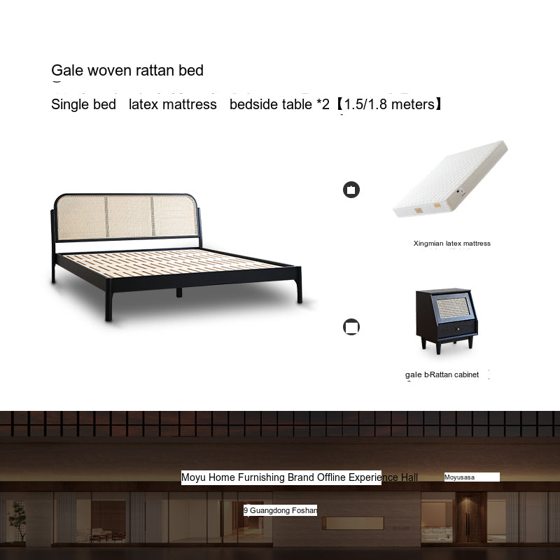 MOYU Isolde Retro Dual-Color Solid Wood Bed from MOYU