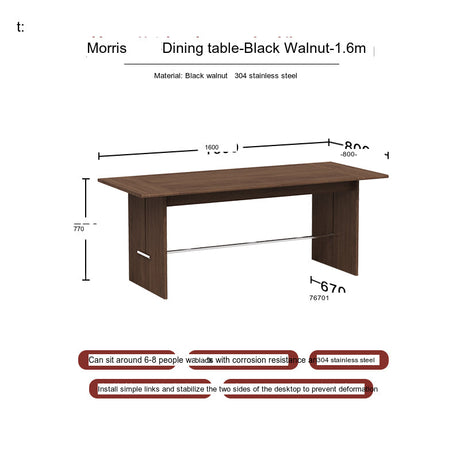 TELLS Santiago Rustic Black Walnut Dining Table from TELLS