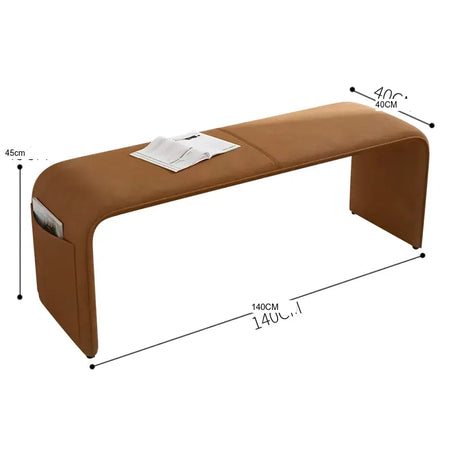 GANGETIC AGE Valdemar Sleek Luxury Saddle Leather Bedroom Bench from GANGETIC AGE