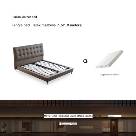 MOYU Amaryllis Creamy Stylish Retro Luxury Leather Bed from MOYU
