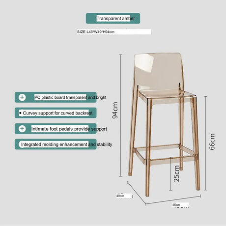 ABOUT WHITE Callidora Elegant Luxury Transparent Bar Chair from ABOUT WHITE