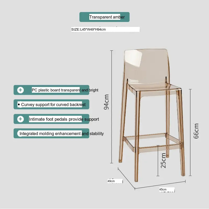 ABOUT WHITE Callidora Elegant Luxury Transparent Bar Chair from ABOUT WHITE
