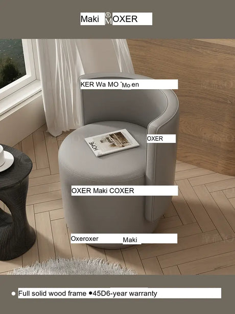 MOXER Sienna High-Grade Leather Solid Wood Makeup Stool from MOXER