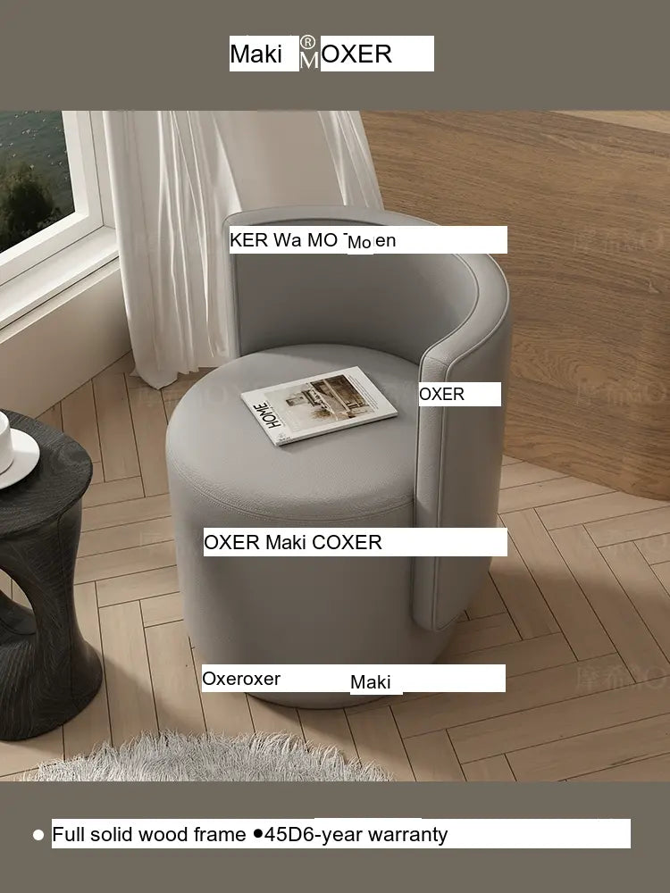 MOXER Sienna High-Grade Leather Solid Wood Makeup Stool from MOXER