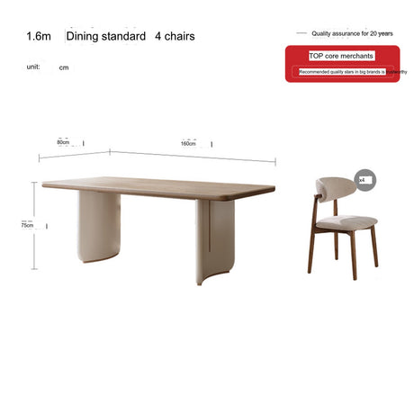 QUANMU Isolde Contemporary Solid Wood Dining Table from QUANMU