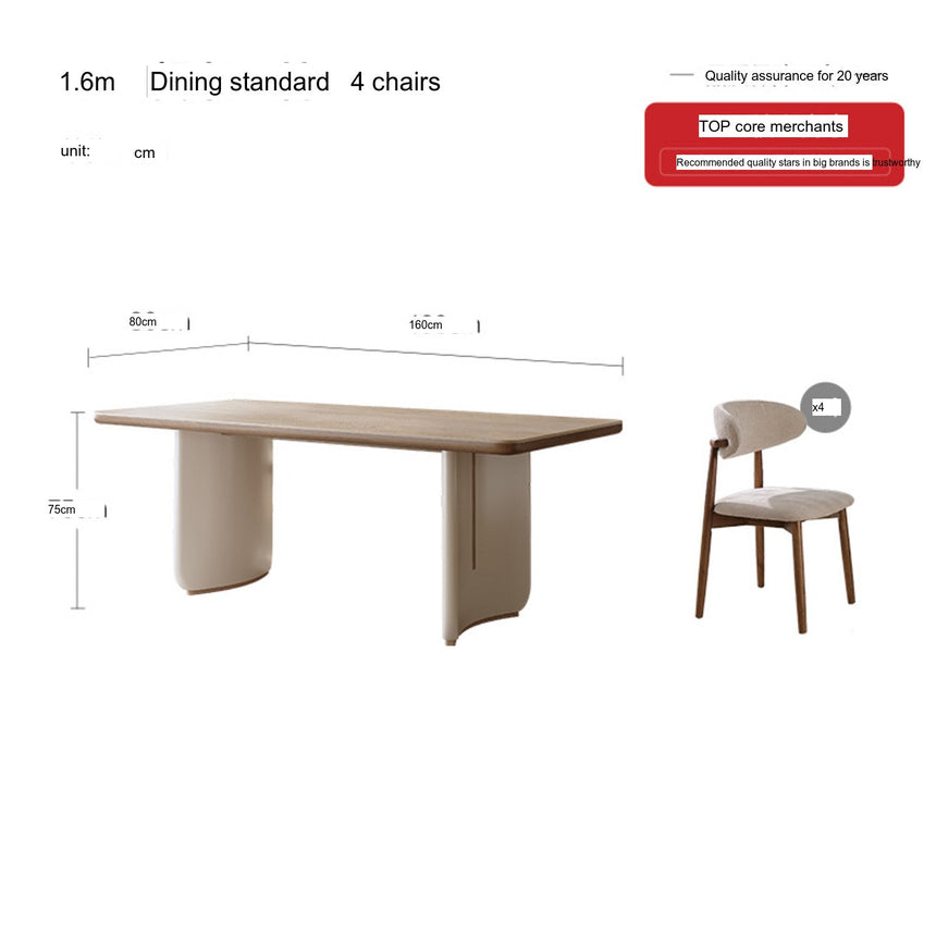 QUANMU Isolde Contemporary Solid Wood Dining Table from QUANMU