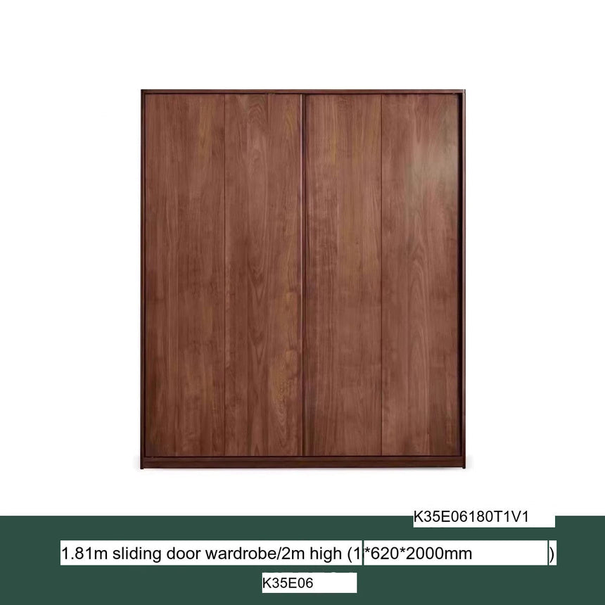 GENJI Sapporo Rustic Black Walnut Sliding Door Wardrobe from GENJI