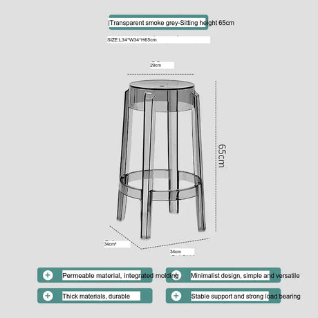 ABOUT WHITE Lianhua Elegant Transparent Bar Stool from ABOUT WHITE