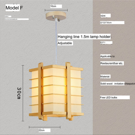BOJI Kaori Elegant Wooden Japanese Ceiling Lamp - Outdoor Gazebo Light from BOJI