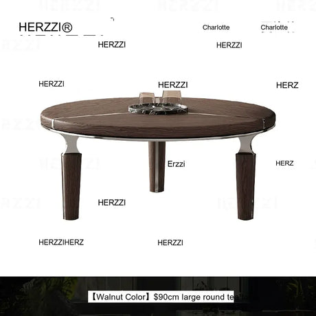 HERZZI Marcellus Elegant Composite Black Coffee Table Set from HERZZI