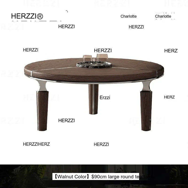 HERZZI Marcellus Elegant Composite Black Coffee Table Set from HERZZI