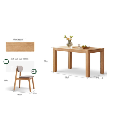 GENJI Tetsuya Elegant Solid Wood Dining Table Set from GENJI