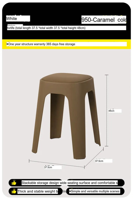 ABOUT WHITE Santiago Minimalist Plastic Low Stool from ABOUT WHITE