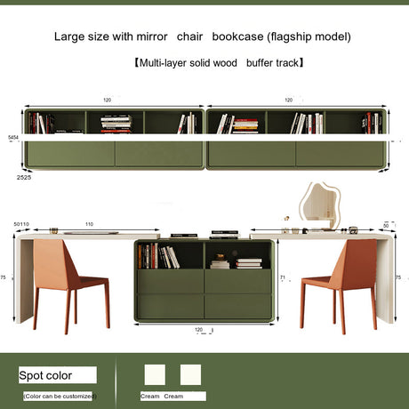 KOCU HOME Lysander Contemporary Solid Wood Double Desk from KOCU HOME