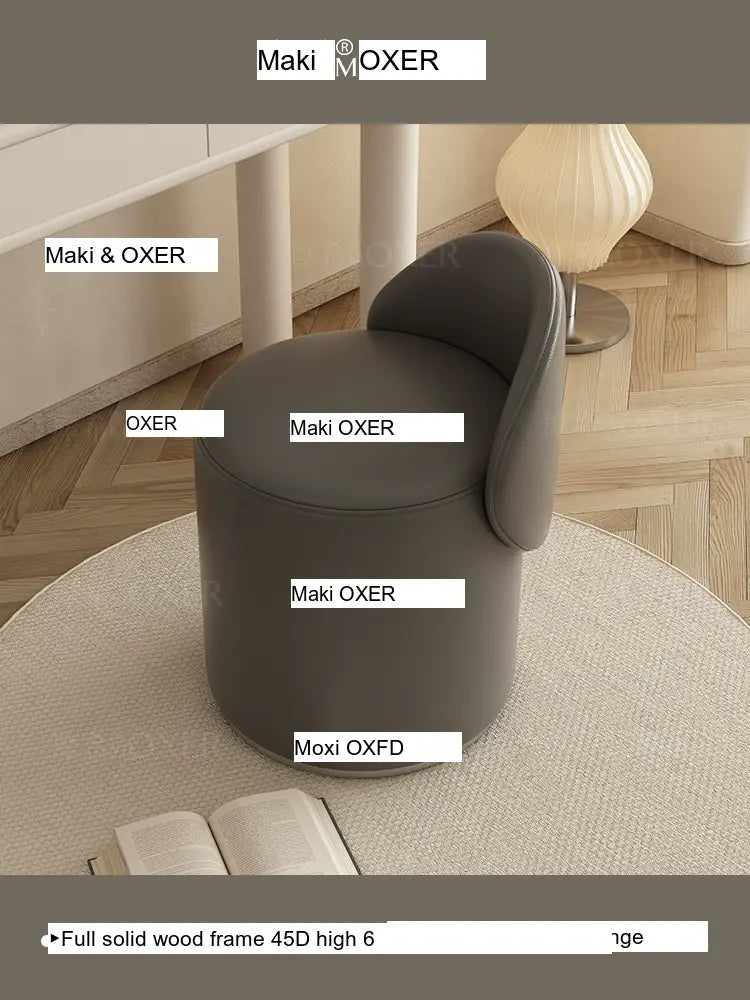 MOXER Elowen Luxurious Leather Makeup Stool from MOXER
