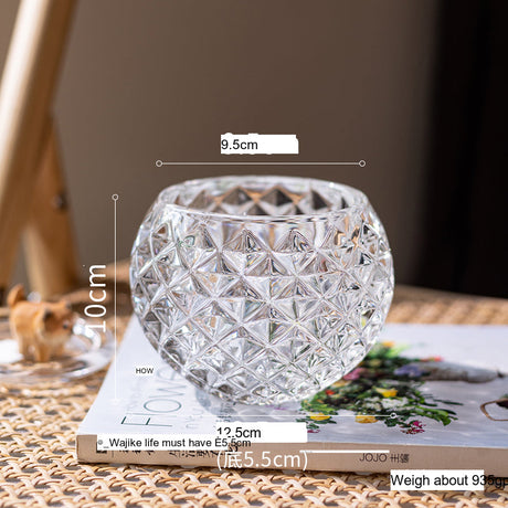 JUHAN Candelaria Glossy Transparent Round Flower Pot - Elegant Living Room Decoration from JUHAN