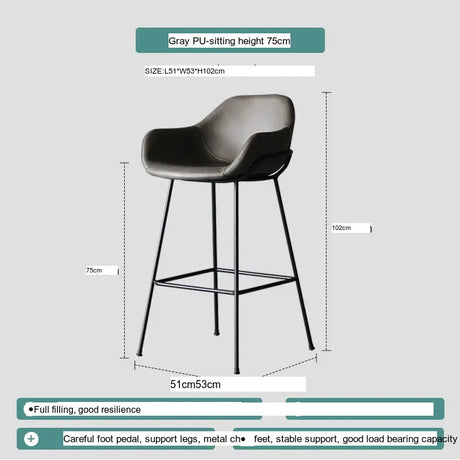 ABOUT WHITE Damaris Sleek Contemporary Nordic Bar Stool from ABOUT WHITE
