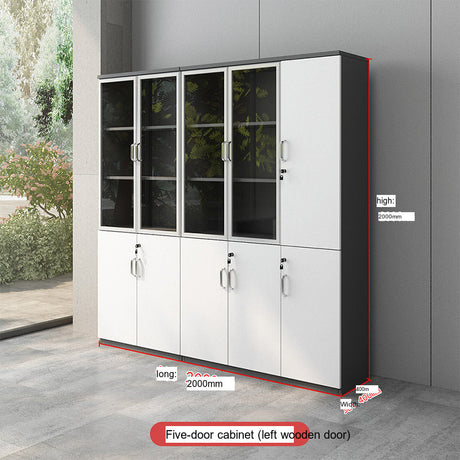 MUTINI Jasper Chic Glass-Front Locking Office Cabinet from MUTINI