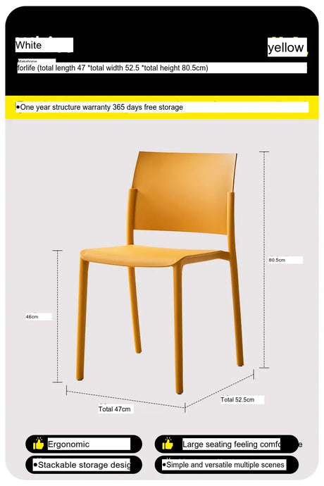 ABOUT WHITE Hiroshi Ergonomic Stackable Plastic Dining Chair from ABOUT WHITE