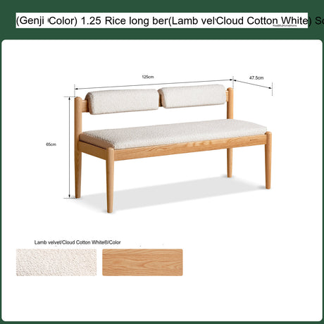 GENJI Haruki Elegant Solid Oak Dining Bench from GENJI