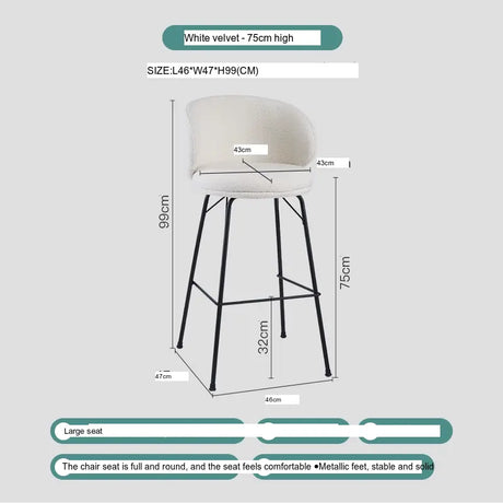 ABOUT WHITE Aisling Elegant High Stool Bar Chair from ABOUT WHITE