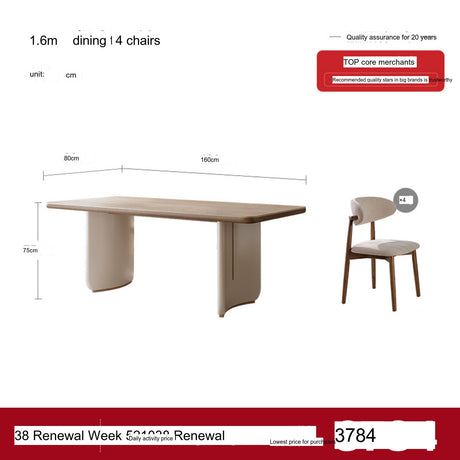 QUANMU Santiago Elegant Rock Plate Compact Dining Table from QUANMU