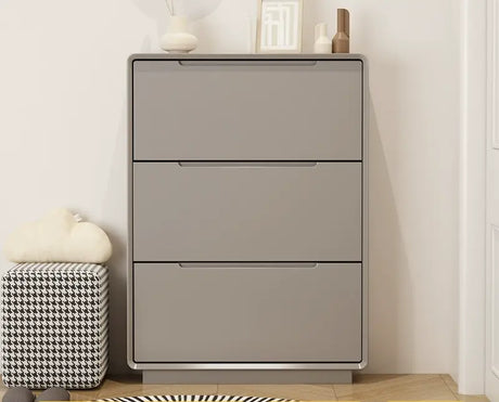 LINYUE Elara Minimalist Cream Flip Shoe Cabinet from LINYUE