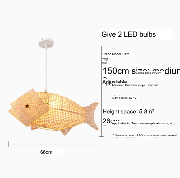 BOJI Lysandra Artistic Bamboo Grilled Fish Chandelier from BOJI