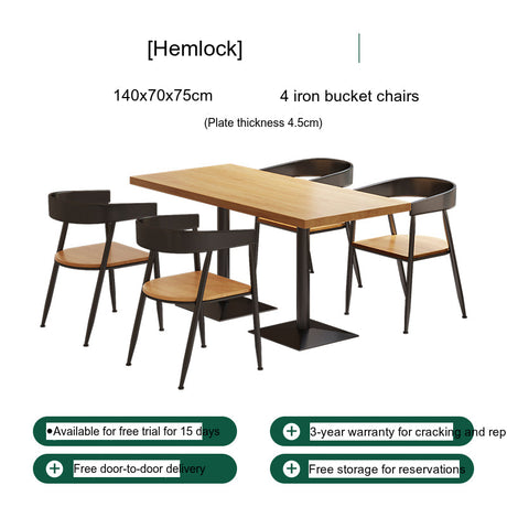 WEIMEI Santiago Rustic Solid Wood Dining Table Set from WEIMEI
