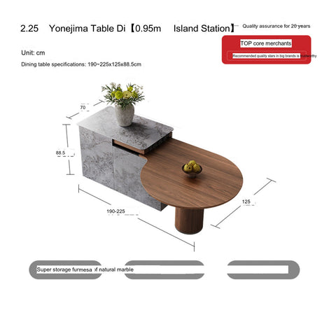 QUANMU Aravind Luxurious Walnut Retractable Dining Table from QUANMU