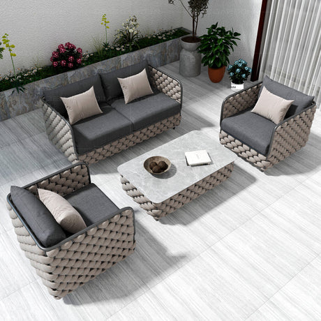 DIME GARDEN Fuenteluna Traditional Waterproof Rattan Chair Set from DIME GARDEN