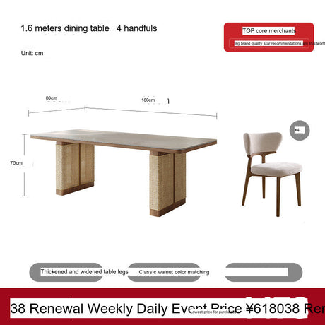 QUANMU Leonardo Elegant Rock Plate Dining Table from QUANMU