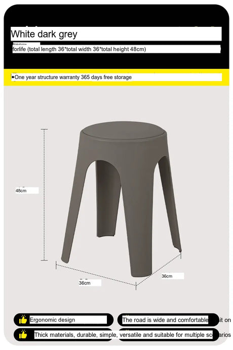 ABOUT WHITE Esmira Nordic Thickened Plastic Small Stool from ABOUT WHITE