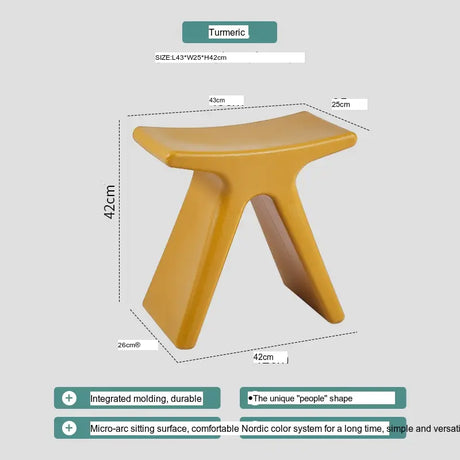 ABOUT WHITE Lysander Nordic Plastic Stool Modern Simple Design Home Bench from ABOUT WHITE