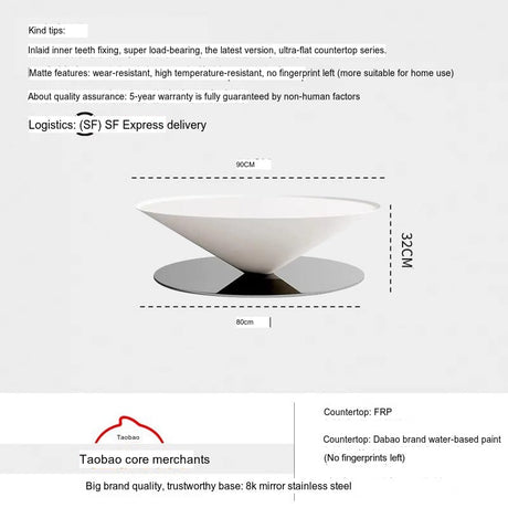 THOUGHTS Azura Elegant Minimalist Fiberglass Coffee Table from THOUGHTS