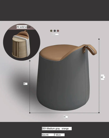 MOXER Juniper Luxe Minimalist Leather Makeup Stool from MOXER