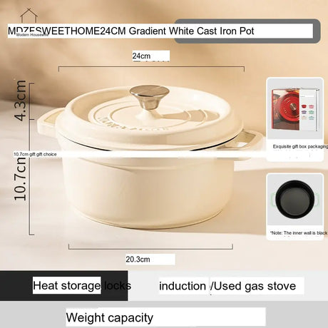 MH Zephyra Elegant Non-Stick Enamel Cast Iron Stew Pot from MH