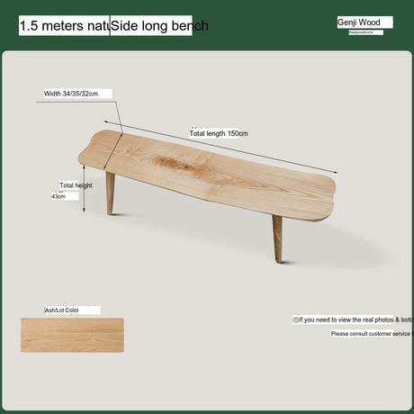 GENJI Akira Rustic Solid Wood Leisure Bench from GENJI