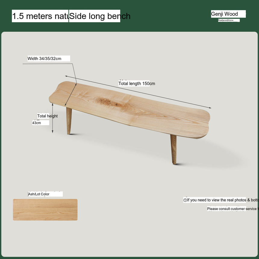 GENJI Akira Rustic Solid Wood Leisure Bench from GENJI