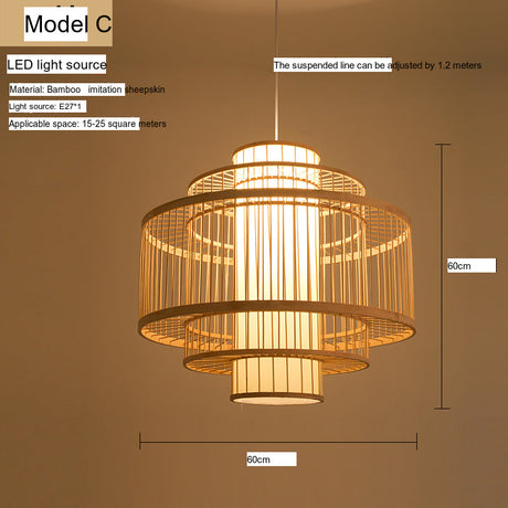 BOJI Amaterasu Elegant Bamboo Balcony Lamp from BOJI