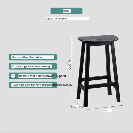 ABOUT WHITE Kyoto Elegant Solid Wood Barstool from ABOUT WHITE
