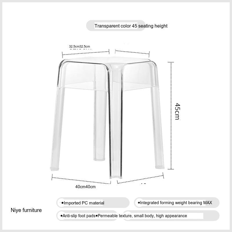 NIYE Elowen Elegant Transparent Acrylic Bar Stool from NIYE
