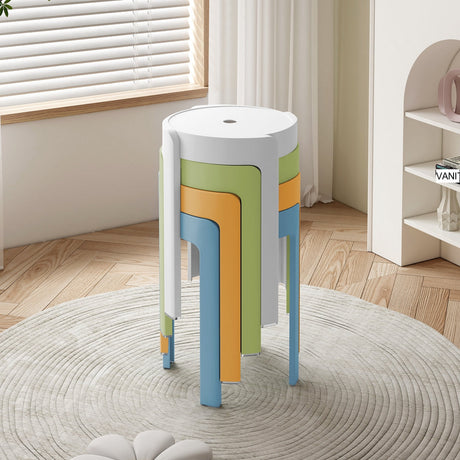 A&D Leonardo Stackable Thick Circular Modern Plastic Stool from A&D